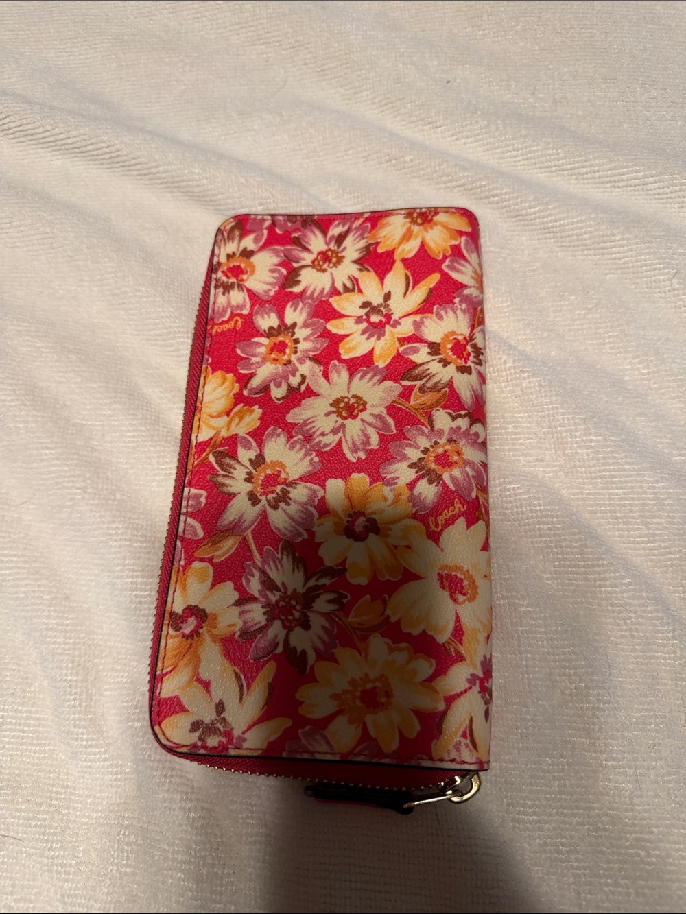 Coach Floral Zip Wallet - Pink, Yellow, Cream - Picture 3 of 5